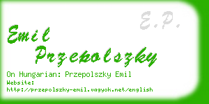 emil przepolszky business card